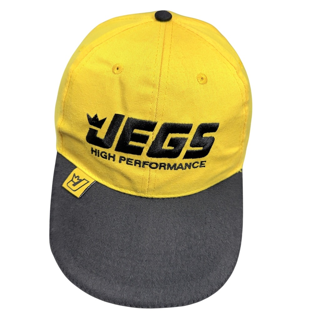 JEGS High Performance Racing Hat Yellow Black Adjustable Cap NHRA